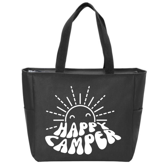 Happy Camper Sunrise Zip Tote Bag