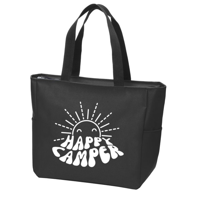 Happy Camper Sunrise Zip Tote Bag