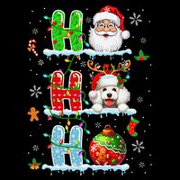Ho3 Christmas Santa Laughing Reindeer Poodle Owner Sustainable Bucket Hat