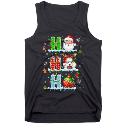 Ho3 Christmas Santa Laughing Reindeer Poodle Owner Tank Top