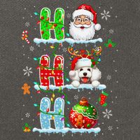 Ho3 Christmas Santa Laughing Reindeer Poodle Owner Cotton Canvas Backpack
