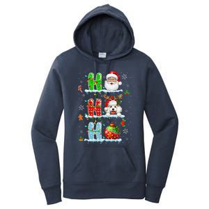 Ho3 Christmas Santa Laughing Reindeer Poodle Owner Women's Pullover Hoodie