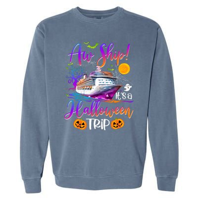 Halloween Cruise Squad Family Matching Garment-Dyed Sweatshirt