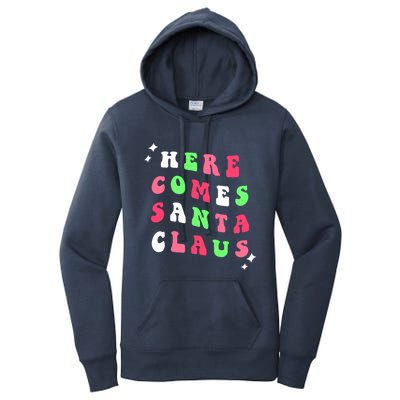 Here Comes Santa Claus Retro Merry Christmas Xmas Gift Women's Pullover Hoodie