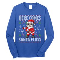 Here Come Santa Floss Christmas Tree Santa Claus Christmas Gift Long Sleeve Shirt