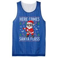 Here Come Santa Floss Christmas Tree Santa Claus Christmas Gift Mesh Reversible Basketball Jersey Tank