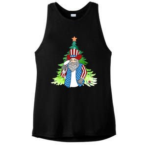 Here Comes Santa Clauspatriotic Kris Kringle Christmas Tree Gift Ladies PosiCharge Tri-Blend Wicking Tank