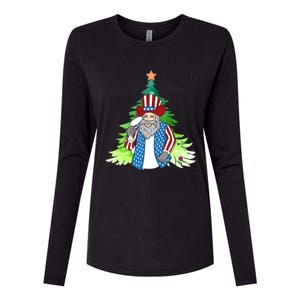 Here Comes Santa Clauspatriotic Kris Kringle Christmas Tree Gift Womens Cotton Relaxed Long Sleeve T-Shirt