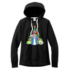 Here Comes Santa Clauspatriotic Kris Kringle Christmas Tree Gift Women's Fleece Hoodie