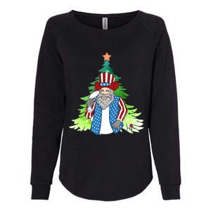 Here Comes Santa Clauspatriotic Kris Kringle Christmas Tree Gift Womens California Wash Sweatshirt