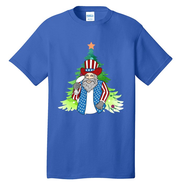 Here Comes Santa Clauspatriotic Kris Kringle Christmas Tree Gift Tall T-Shirt