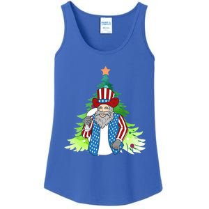 Here Comes Santa Clauspatriotic Kris Kringle Christmas Tree Gift Ladies Essential Tank