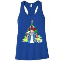 Here Comes Santa Clauspatriotic Kris Kringle Christmas Tree Gift Women's Racerback Tank