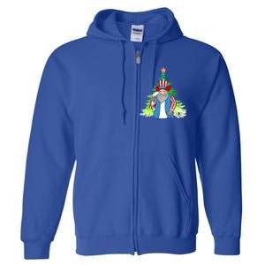 Here Comes Santa Clauspatriotic Kris Kringle Christmas Tree Gift Full Zip Hoodie