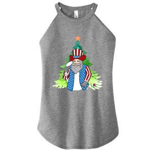 Here Comes Santa Clauspatriotic Kris Kringle Christmas Tree Gift Women's Perfect Tri Rocker Tank