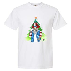 Here Comes Santa Clauspatriotic Kris Kringle Christmas Tree Gift Garment-Dyed Heavyweight T-Shirt