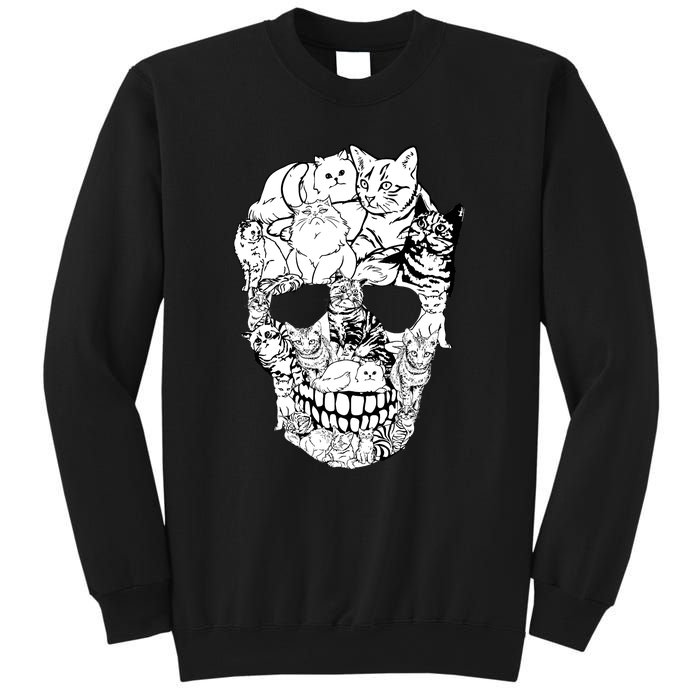 Halloween Cat Skull Kitty Skeleton Costume Skull Cat Sweatshirt