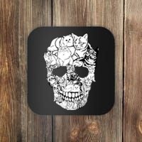 Halloween Cat Skull Kitty Skeleton Costume Skull Cat Coaster