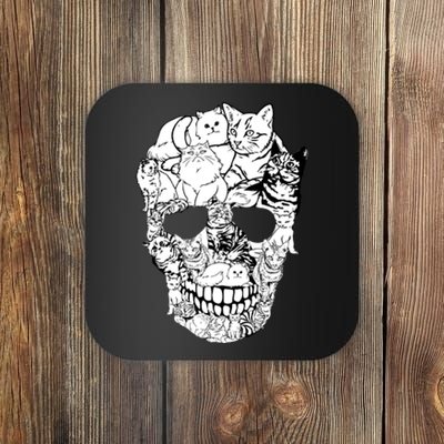 Halloween Cat Skull Kitty Skeleton Costume Skull Cat Coaster