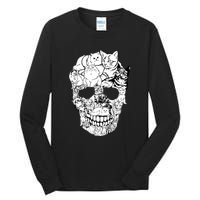 Halloween Cat Skull Kitty Skeleton Costume Skull Cat Tall Long Sleeve T-Shirt