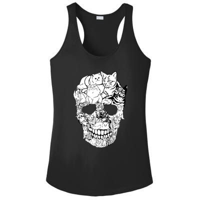 Halloween Cat Skull Kitty Skeleton Costume Skull Cat Ladies PosiCharge Competitor Racerback Tank