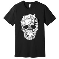 Halloween Cat Skull Kitty Skeleton Costume Skull Cat Premium T-Shirt