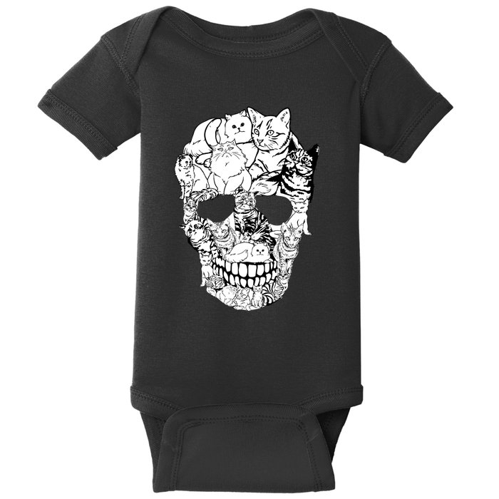 Halloween Cat Skull Kitty Skeleton Costume Skull Cat Baby Bodysuit