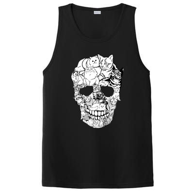 Halloween Cat Skull Kitty Skeleton Costume Skull Cat PosiCharge Competitor Tank