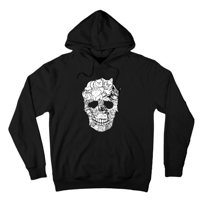 Halloween Cat Skull Kitty Skeleton Costume Skull Cat Tall Hoodie