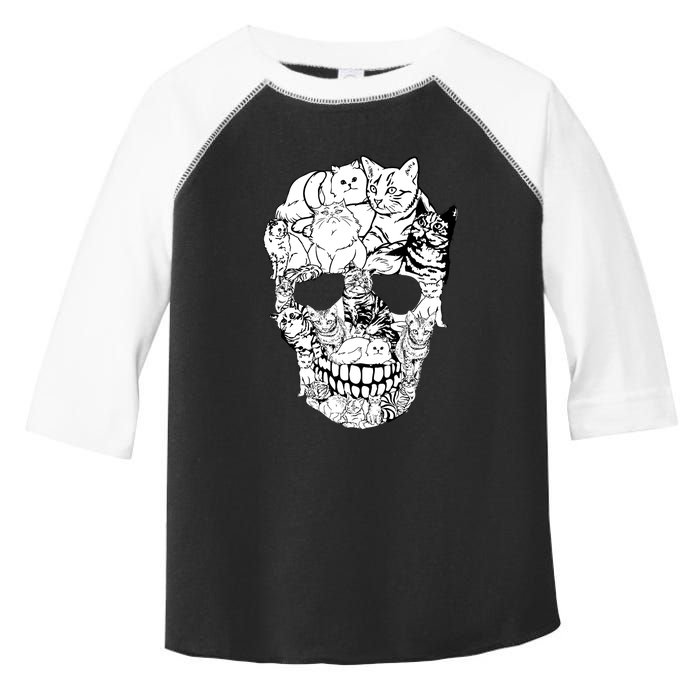 Halloween Cat Skull Kitty Skeleton Costume Skull Cat Toddler Fine Jersey T-Shirt