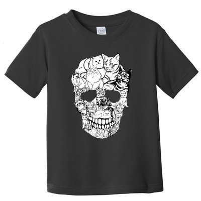 Halloween Cat Skull Kitty Skeleton Costume Skull Cat Toddler T-Shirt