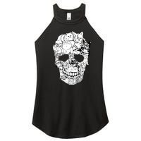 Halloween Cat Skull Kitty Skeleton Costume Skull Cat Women's Perfect Tri Rocker Tank