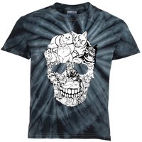 Halloween Cat Skull Kitty Skeleton Costume Skull Cat Kids Tie-Dye T-Shirt