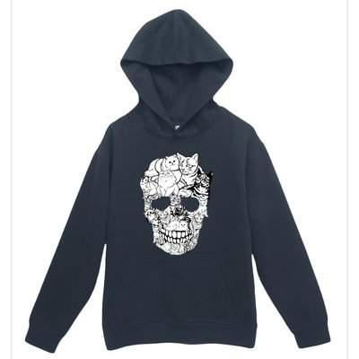 Halloween Cat Skull Kitty Skeleton Costume Skull Cat Urban Pullover Hoodie