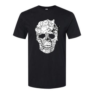 Halloween Cat Skull Kitty Skeleton Costume Skull Cat Softstyle CVC T-Shirt