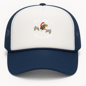 Here Comes Santa Trex Dinosaur Santa Claus Claws Meaningful Gift Trucker Hat