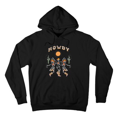 Howdy Cowboy Skeleton Dancing Country Western Hoodie