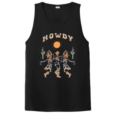 Howdy Cowboy Skeleton Dancing Country Western PosiCharge Competitor Tank