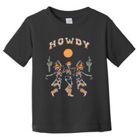 Howdy Cowboy Skeleton Dancing Country Western Toddler T-Shirt