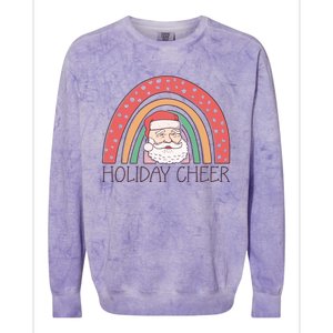 Holiday Cheer Santa Rainbow Graphic Colorblast Crewneck Sweatshirt