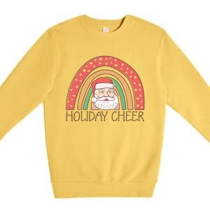 Holiday Cheer Santa Rainbow Graphic Premium Crewneck Sweatshirt