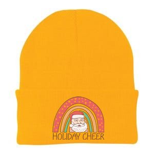 Holiday Cheer Santa Rainbow Graphic Knit Cap Winter Beanie