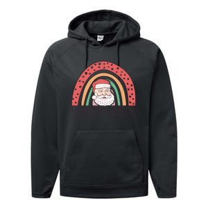 Holiday Cheer Santa Rainbow Graphic Performance Fleece Hoodie