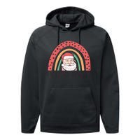 Holiday Cheer Santa Rainbow Graphic Performance Fleece Hoodie