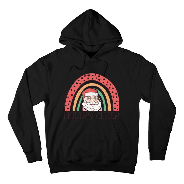 Holiday Cheer Santa Rainbow Graphic Hoodie