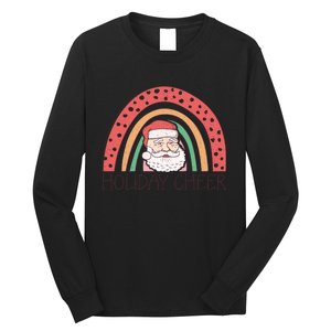 Holiday Cheer Santa Rainbow Graphic Long Sleeve Shirt