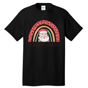 Holiday Cheer Santa Rainbow Graphic Tall T-Shirt