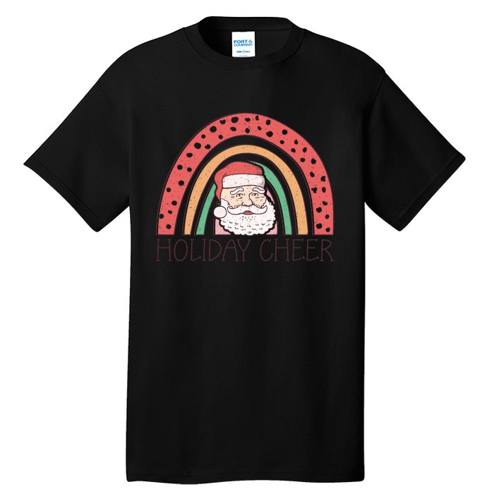 Holiday Cheer Santa Rainbow Graphic Tall T-Shirt