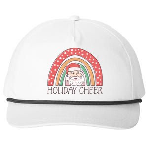 Holiday Cheer Santa Rainbow Graphic Snapback Five-Panel Rope Hat