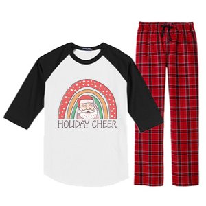 Holiday Cheer Santa Rainbow Graphic Raglan Sleeve Pajama Set